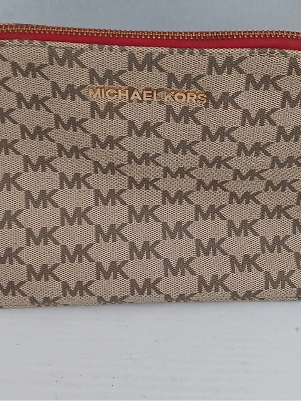 Michael Kors Signature Crossbody Bag in Red Trim
